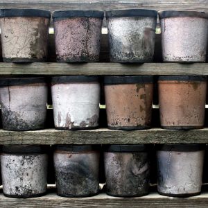 Raku planters by Cape Town ceramist Amelia Jacobs